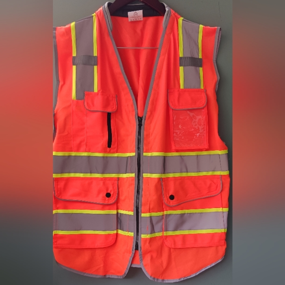 Heavy-Duty Surveyors Vest - Pocket, Reflective, size XL